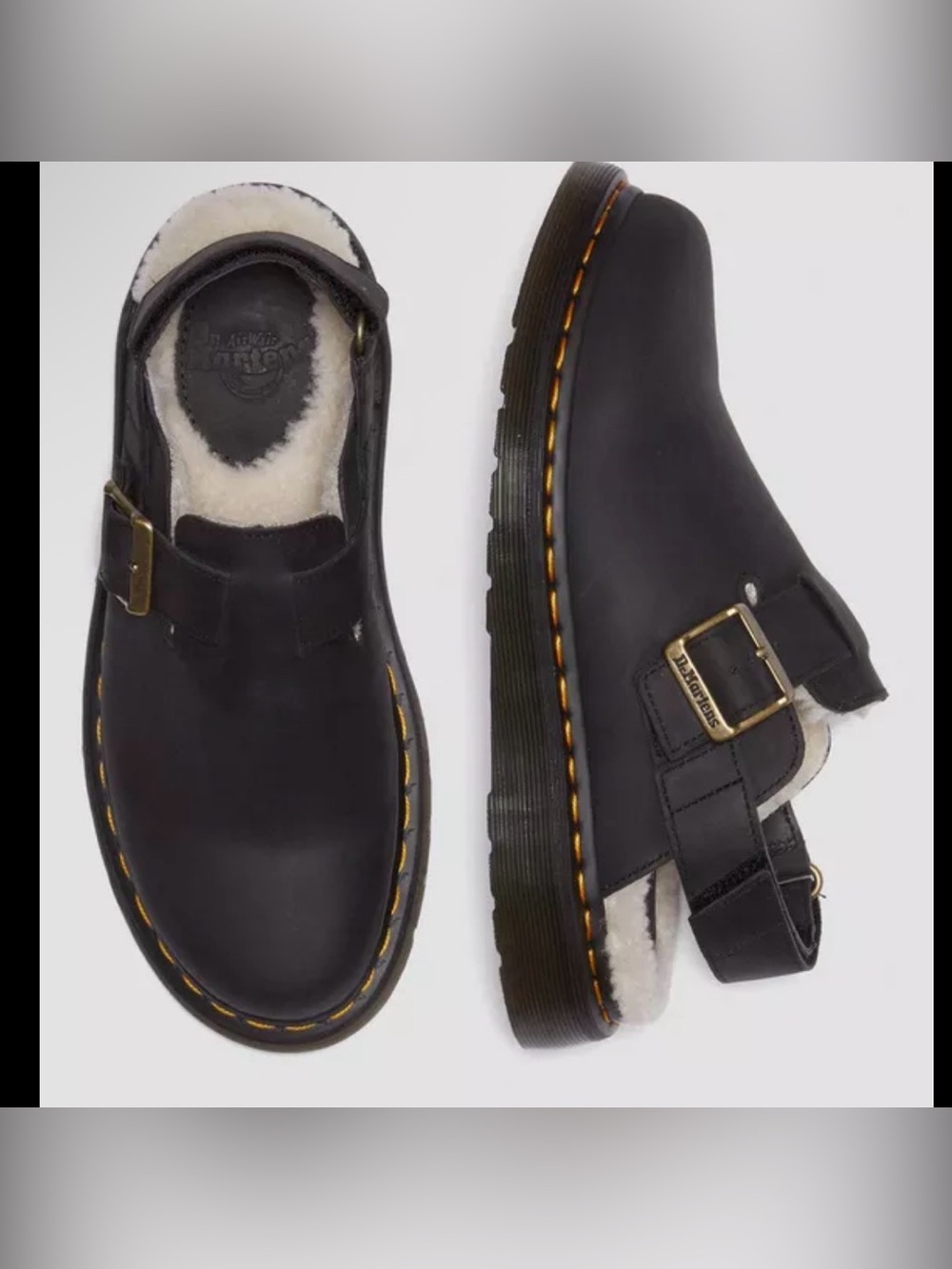 Dr. Martens JORGE II FAUX FUR LINED SLINGBACK MULES - NWOT